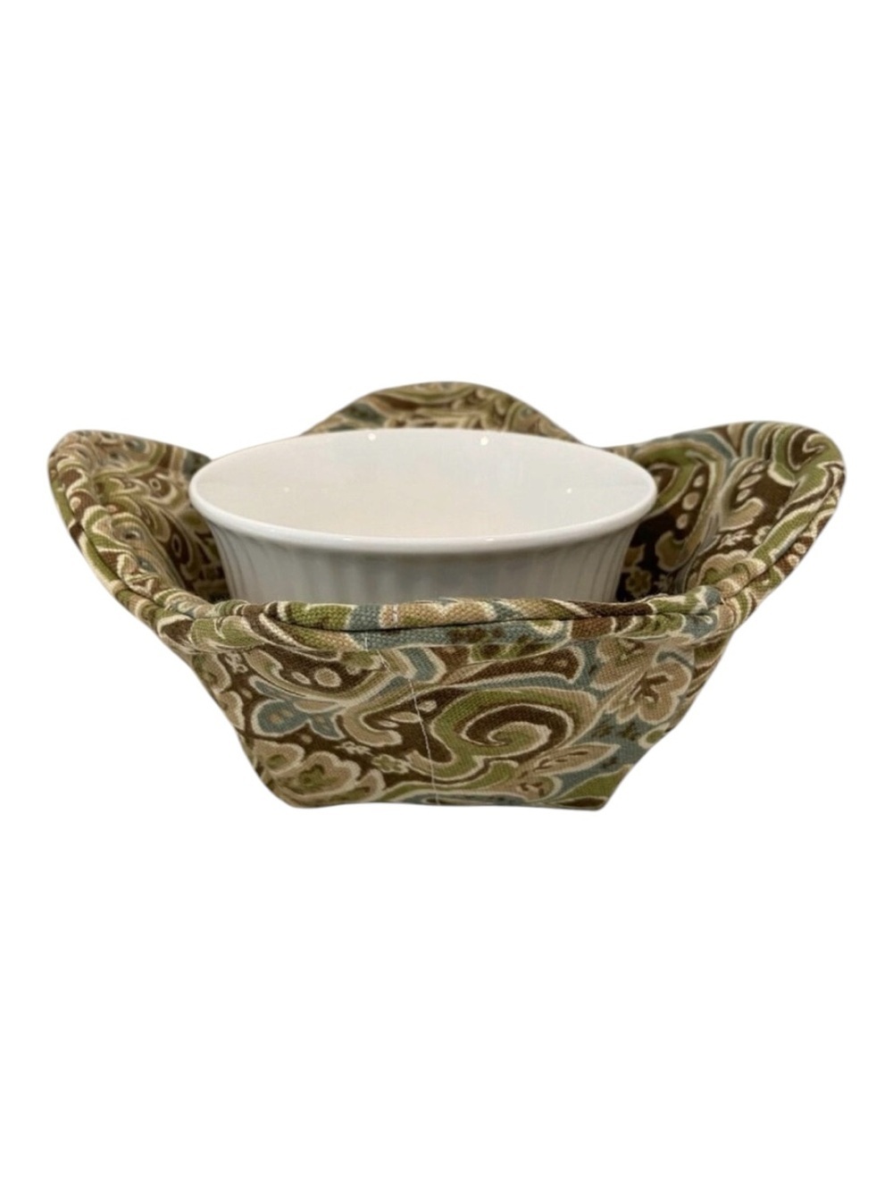 Handmade Paisley Fabric Microwave Bowl Cozy & Mug Holder For Hot Beverages